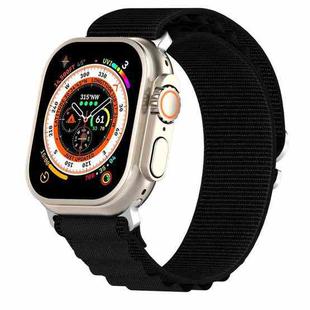 Double Color Nylon Watch Band For Apple Watch Series 8&7 45mm / SE 2&6&SE&5&4 44mm / 3&2&1 42mm(Black)