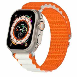 Double Color Nylon Watch Band For Apple Watch Series 8&7 41mm / SE 2&6&SE&5&4 40mm / 3&2&1 38mm(Orange+Starlight)