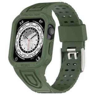 For Apple Watch Ultra 49mm Silicone Integrated Watch Band(Green)