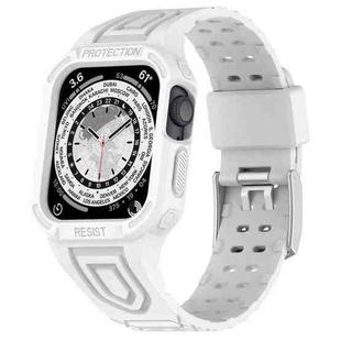 For Apple Watch Ultra 49mm Silicone Integrated Watch Band(White)