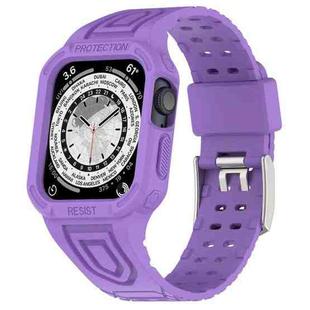 For Apple Watch Ultra 49mm Silicone Integrated Watch Band(Purple)
