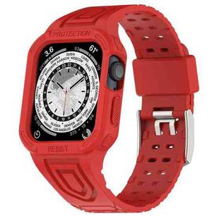 Silicone Integrated Watch Band For Apple Watch Series 8&7 41mm / SE 2&6&SE&5&4 40mm / 3&2&1 38mm(Red)