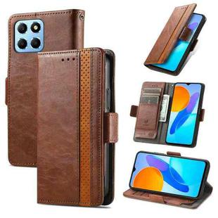 For Honor X8 5G CaseNeo Splicing Dual Magnetic Buckle Leather Phone Case(Brown)