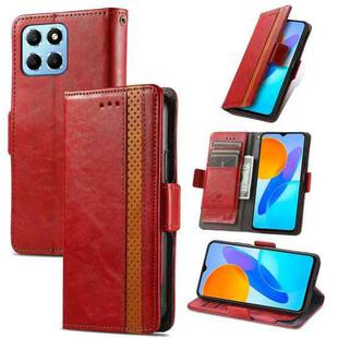 For Honor X8 5G CaseNeo Splicing Dual Magnetic Buckle Leather Phone Case(Red)