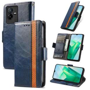 For vivo T2X 5G CaseNeo Splicing Dual Magnetic Buckle Leather Phone Case(Blue)