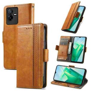 For vivo T2X 5G CaseNeo Splicing Dual Magnetic Buckle Leather Phone Case(Khaki)
