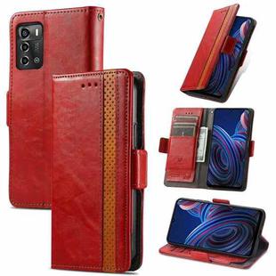 For ZTE Blade A72 4G CaseNeo Splicing Dual Magnetic Buckle Leather Phone Case(Red)