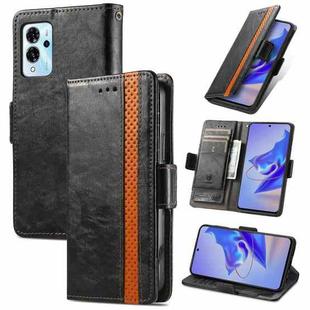 For ZTE Blade V40 Pro CaseNeo Splicing Dual Magnetic Buckle Leather Phone Case(Black)