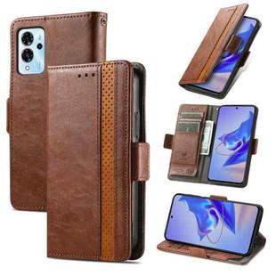 For ZTE Blade V40 Pro CaseNeo Splicing Dual Magnetic Buckle Leather Phone Case(Brown)