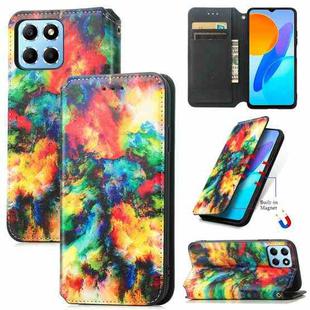 For Honor X8 5G CaseNeo Colorful Magnetic Leather Phone Case(Colorful Cloud)