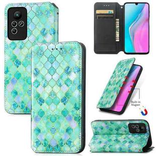 For Infinix Note 11 CaseNeo Colorful Magnetic Leather Phone Case(Emerald)