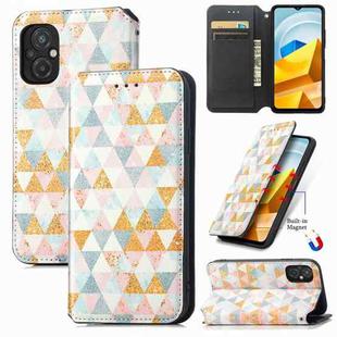 For Xiaomi Poco M5 CaseNeo Colorful Magnetic Leather Phone Case(Rhombus)