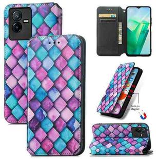 For vivo T2X CaseNeo Colorful Magnetic Leather Phone Case(Purple Scales)