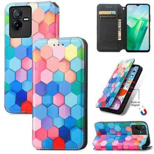 For vivo T2X CaseNeo Colorful Magnetic Leather Phone Case(Colorful Cube)