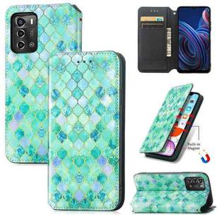 For ZTE Blade A72 CaseNeo Colorful Magnetic Leather Phone Case(Emerald)