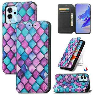For ZTE Blade V40 Pro CaseNeo Colorful Magnetic Leather Phone Case(Purple Scales)