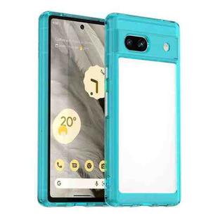 For Google Pixel 7a Colorful Series Acrylic + TPU Phone Case(Transparent Blue)