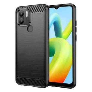 For Xiaomi Redmi A1+ Brushed Texture Carbon Fiber TPU Phone Case(Black)