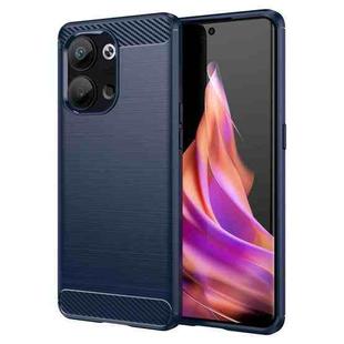 For OPPO Reno9 Pro 5G Brushed Texture Carbon Fiber TPU Phone Case(Blue)