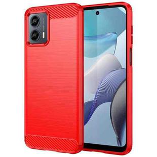 For For Motorola Moto G 5G 2023 Brushed Texture Carbon Fiber TPU Phone Case(Red)