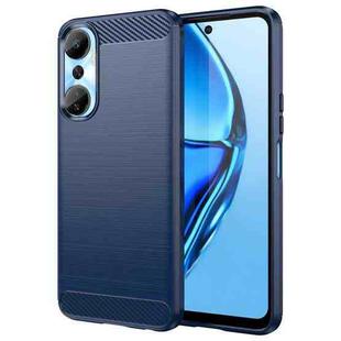 For Infinix Hot 20 Brushed Texture Carbon Fiber TPU Phone Case(Blue)