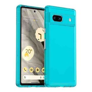 For Googel Pixel 7a Candy Series TPU Phone Case(Transparent Blue)