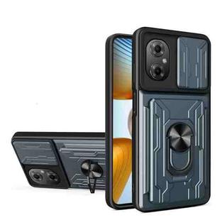 For Xiaomi Poco M4 5G Sliding Camshield Card Phone Case(Grey)