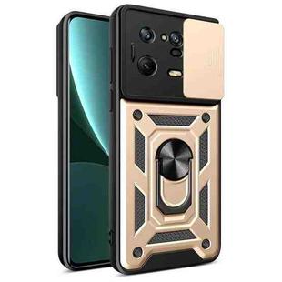 For Xiaomi 13 Pro Sliding Camera Cover Design Phone Case(Gold)