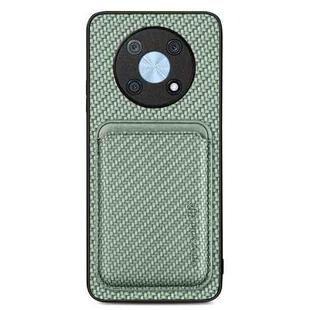 For Huawei Nova Y90 Carbon Fiber Leather Card Magsafe Case(Green)