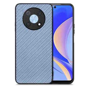 For Huawei Nova Y90 Carbon Fiber Texture Leather Back Cover Phone Case(Blue)