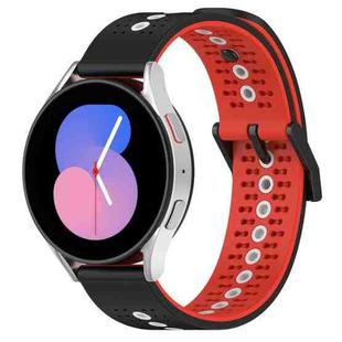 For Samsung Galaxy Watch5 44mm 20mm Tricolor Breathable Silicone Watch Band(Black+Red+White)