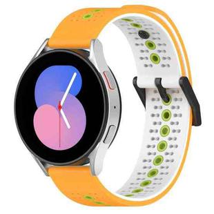 For Samsung Galaxy Watch5 44mm 20mm Tricolor Breathable Silicone Watch Band(Yellow+White+Lime)