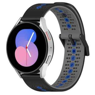 For Samsung Galaxy Watch5 40mm 20mm Tricolor Breathable Silicone Watch Band(Black+Grey+Blue)