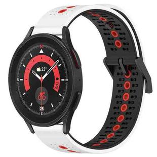 For Samsung Galaxy Watch5 Pro 45mm 20mm Tricolor Breathable Silicone Watch Band(White+Black+Red)