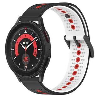 For Samsung Galaxy Watch5 Pro 45mm 20mm Tricolor Breathable Silicone Watch Band(Black+White+Red)