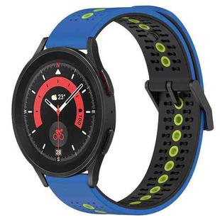 For Samsung Galaxy Watch5 Pro 45mm 20mm Tricolor Breathable Silicone Watch Band(Blue+Black+Lime)