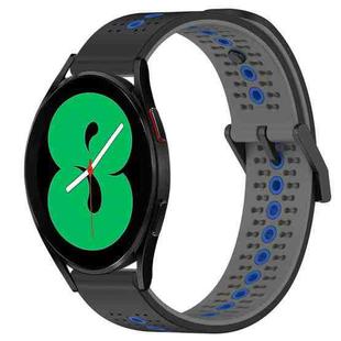 For Samsung Galaxy Watch4 44mm 20mm Tricolor Breathable Silicone Watch Band(Black+Grey+Blue)