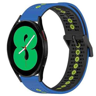 For Samsung Galaxy Watch4 44mm 20mm Tricolor Breathable Silicone Watch Band(Blue+Black+Lime)