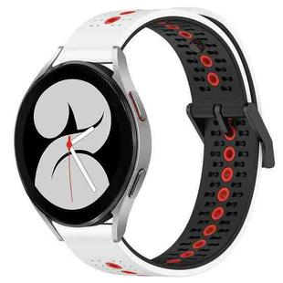For Samsung Galaxy Watch4 40mm 20mm Tricolor Breathable Silicone Watch Band(White+Black+Red)