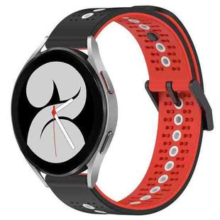 For Samsung Galaxy Watch4 40mm 20mm Tricolor Breathable Silicone Watch Band(Black+Red+White)