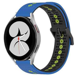 For Samsung Galaxy Watch4 40mm 20mm Tricolor Breathable Silicone Watch Band(Blue+Black+Lime)