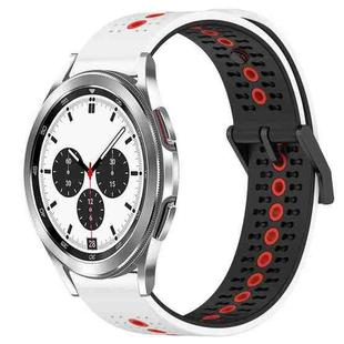 For Samsung  Galaxy Watch4 Classic 42mm 20mm Tricolor Breathable Silicone Watch Band(White+Black+Red)