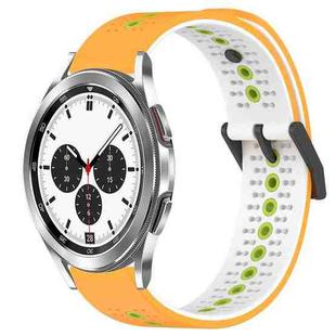 For Samsung  Galaxy Watch4 Classic 42mm 20mm Tricolor Breathable Silicone Watch Band(Yellow+White+Lime)