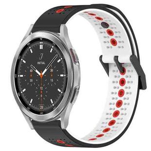 For Samsung  Galaxy Watch4 Classic 46mm 20mm Tricolor Breathable Silicone Watch Band(Black+White+Red)