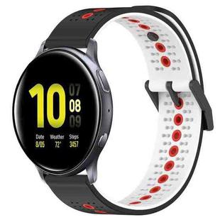 For Samsung Galaxy Watch Active2 40mm 20mm Tricolor Breathable Silicone Watch Band(Black+White+Red)