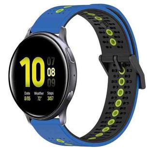For Samsung Galaxy Watch Active2 40mm 20mm Tricolor Breathable Silicone Watch Band(Blue+Black+Lime)
