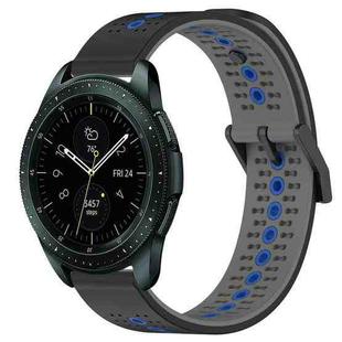 For Samsung Galaxy Watch 42mm 20mm Tricolor Breathable Silicone Watch Band(Black+Grey+Blue)