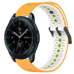 For Samsung Galaxy Watch 42mm 20mm Tricolor Breathable Silicone Watch Band(Yellow+White+Lime)