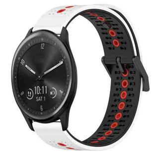 For Garmin Vivomove Sport 20mm Tricolor Breathable Silicone Watch Band(White+Black+Red)