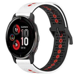 For Garmin Venu 2 Plus 20mm Tricolor Breathable Silicone Watch Band(White+Black+Red)